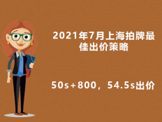 2021年7月上海车牌拍卖最佳出价策略