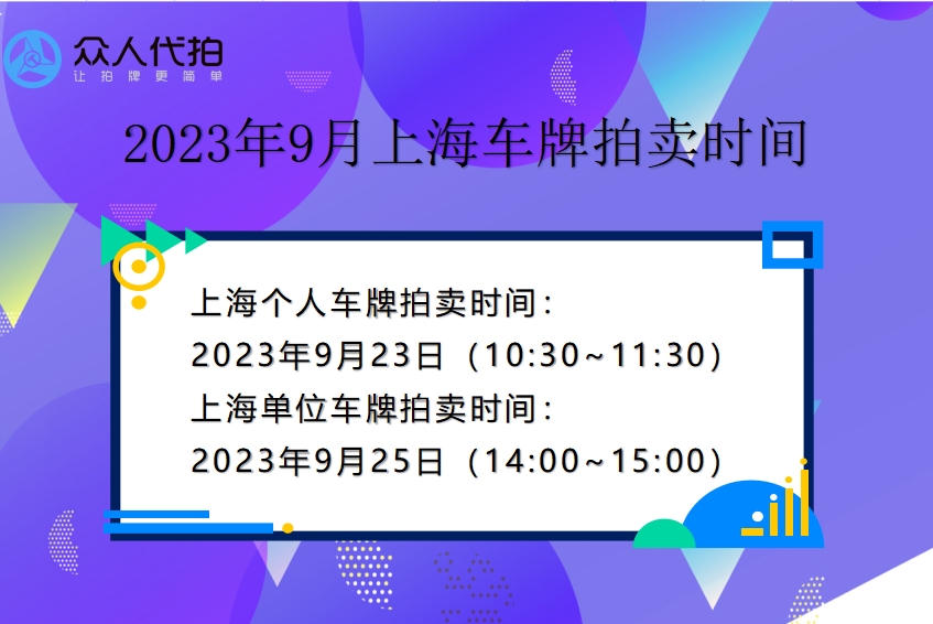 2023年9月上海个人及单位车牌拍卖时间