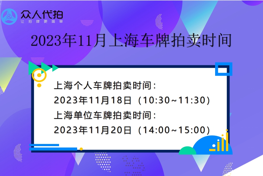 2023年11月上海个人及单位车牌拍卖时间